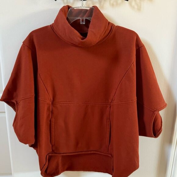 Irema Slow Fashion Cocoon High Neck Sweatshirt In Brick S - Picture 10 of 13